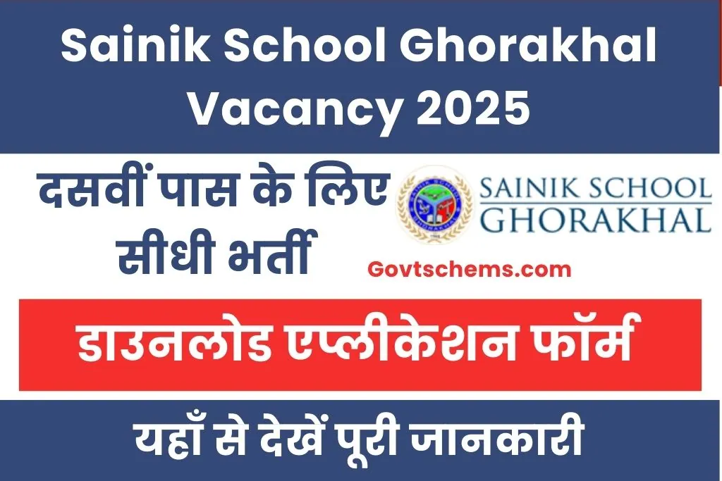Sainik School Ghorakhal Vacancy 2025 : सैनिक स्कूल घोरखाल भर्ती जारी